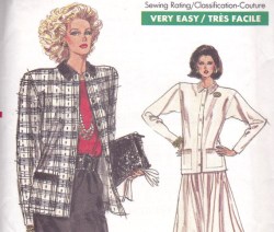 7067 EZ VOGUE UNLINED JACKET, STRT-FLARE SKIRT PATTERN 6-10